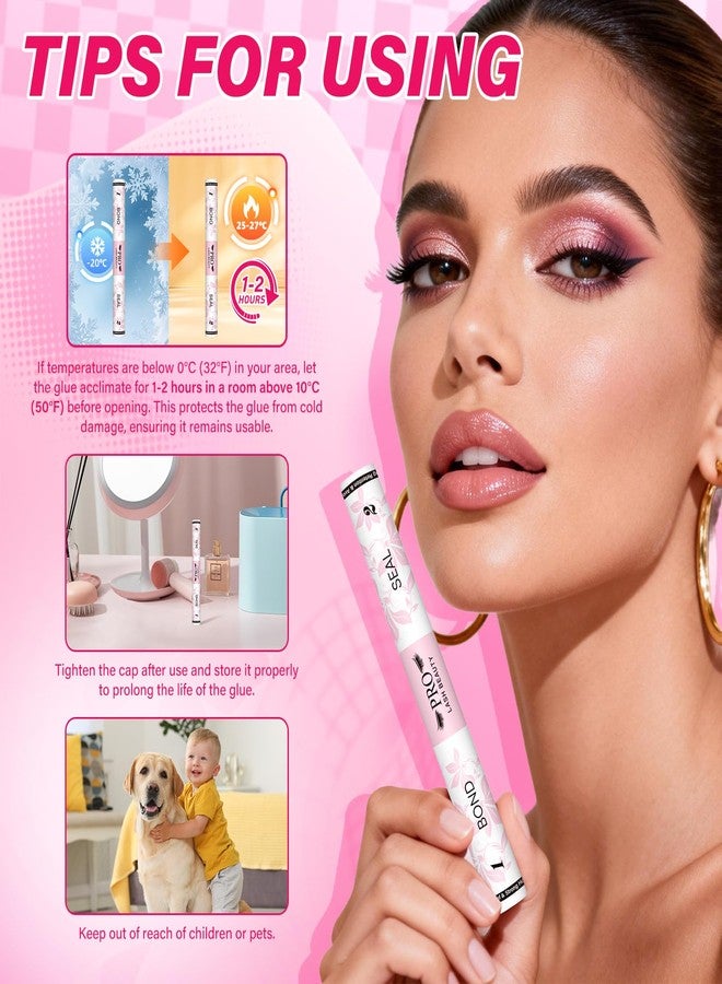 برو لاش بيوتي غراء برولاش بيوتي لتجميع الرموش، مُطوّر 2 في 1، أسود اللون، لاصق ومثبت للرموش، مقاوم للماء، قوي التثبيت، يدوم طويلاً من 7 إلى 10 أيام (10 مل، لاصق أسود ومثبت شفاف). - Image 5